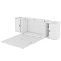 Full Size Murphy Bed With Shelves, Cabinets And Usb Ports,White White Mdf Lvl