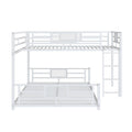 L Shaped Metal Twin Over Full Size Bunk Bed, White Box Spring Not Required White Metal Metal