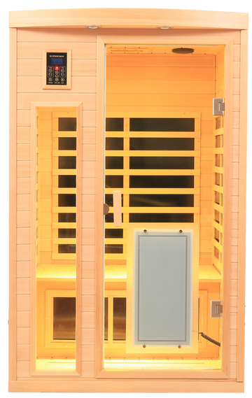 Low Emf Front Door With Heating Panel Two Person Hemlock Far Infrared Indoor Suana Room Natural Wood Solid Wood