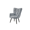 Modern Single Sofa Armchair With High Backrest Comfy Reading Chair For Small Spaces Living Room Bedroom Apartment Color:Blue Light Blue Teddy