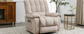 Massage Recliner Chair Electric Power Lift Recliner Chairs With Heat, Vibration, Side Pocket For Living Room Bedroom, Beige Beige Velvet