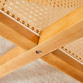 Chinese Countryside Retro Solid Wood Round Table, Simple Modern Imitation Rattan Table, Wooden Table, Desk. Suitable For Dining Room, Living Room, Office Wood Rubber Wood