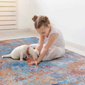 6X9 Area Rugs, Washable Rug, Low Pile, Non Slip, Non Shedding, Foldable, Kid & Pet Friendly Area Rugs For Living Room, Bedroom, Kitchen, Dining Room Rug Perfect Gifts, Multi, 6' X 9' Multi Chenille Polyester