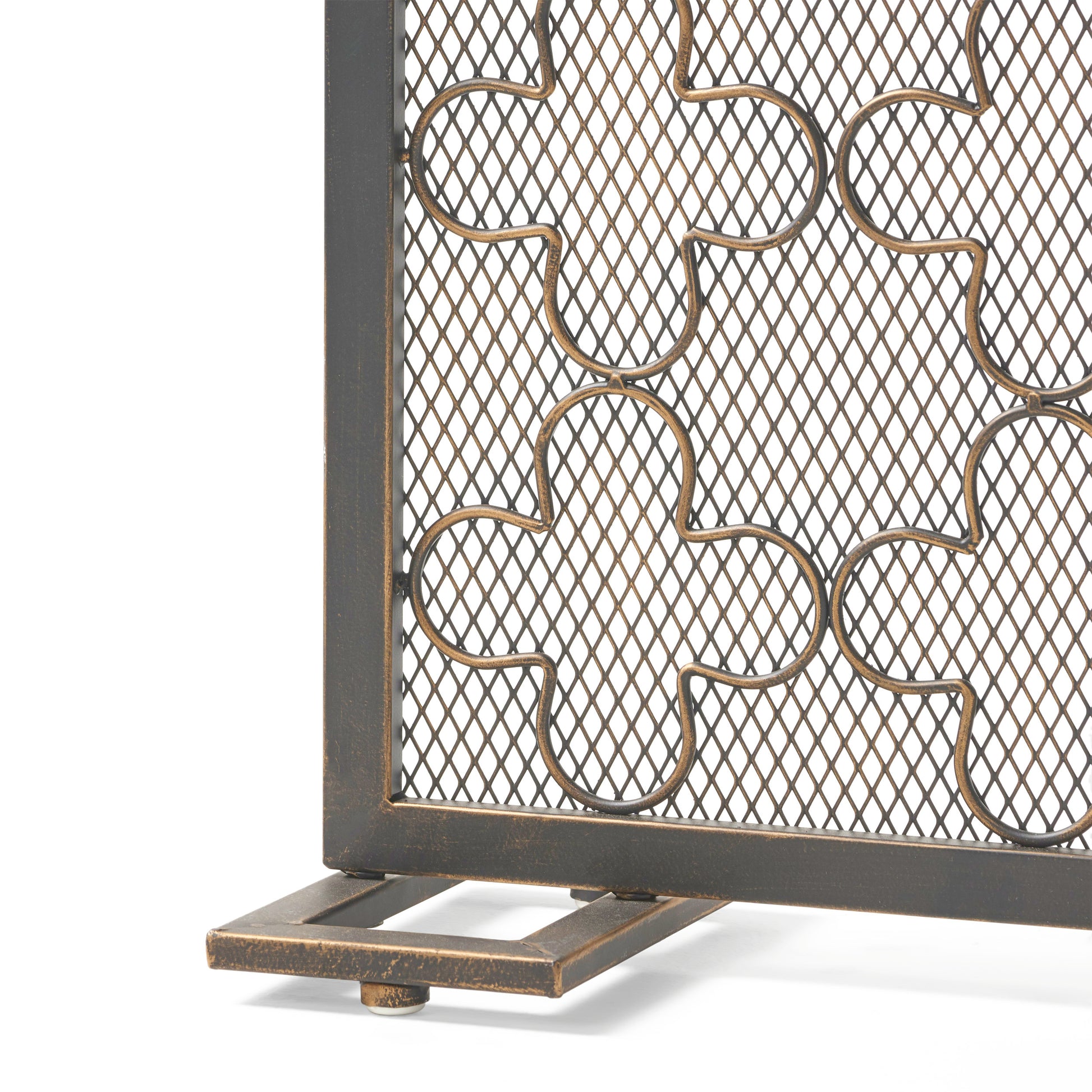 Fire Screen Black Gold Iron