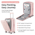 Luggage Sets 3 Piece 20 24 28 , Expandable Carry On Luggage With Tsa Lock Airline Approved, 100% Pc Hard Shell And Lightweight Suitcase With Front Pocket And Spinner Wheels Pink Pc