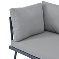 Modern Outdoor 3 Piece Pe Rattan Sofa Set All Weather Patio Metal Sectional Furniture Set With Cushions And Glass Table For Backyard, Poolside, Garden, Gray,L Shaped Yes Sectional Gray Seats 4 Weather Resistant Frame Water Resistant Cushion Garden &