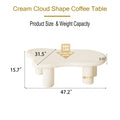 47 Inch Cloud Shaped Coffee Table For Living Room, Beige Beige Primary Living Space Modern Lacquered Mdf