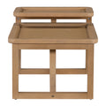 Modern 2 Piece Nesting Rattan Wood Mdf Coffee Table Set In Natural Natural Rubber Wood