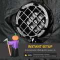 Outsunny 5' Inflatable Halloween Pumpkin Grim Reaper, Blow Up Outdoor Led Yard Display, Waterproof Purple Polyester