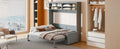 Queen Size Murphy Bed Wall Bed With Sofa,Gray Queen Gray Mdf Lvl