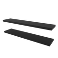 Greer Floating Shelf In Melamine X2, Black Black Horizontal Primary Living Space Open Back Wood Modern Wall Mounted Particle Board Melamine