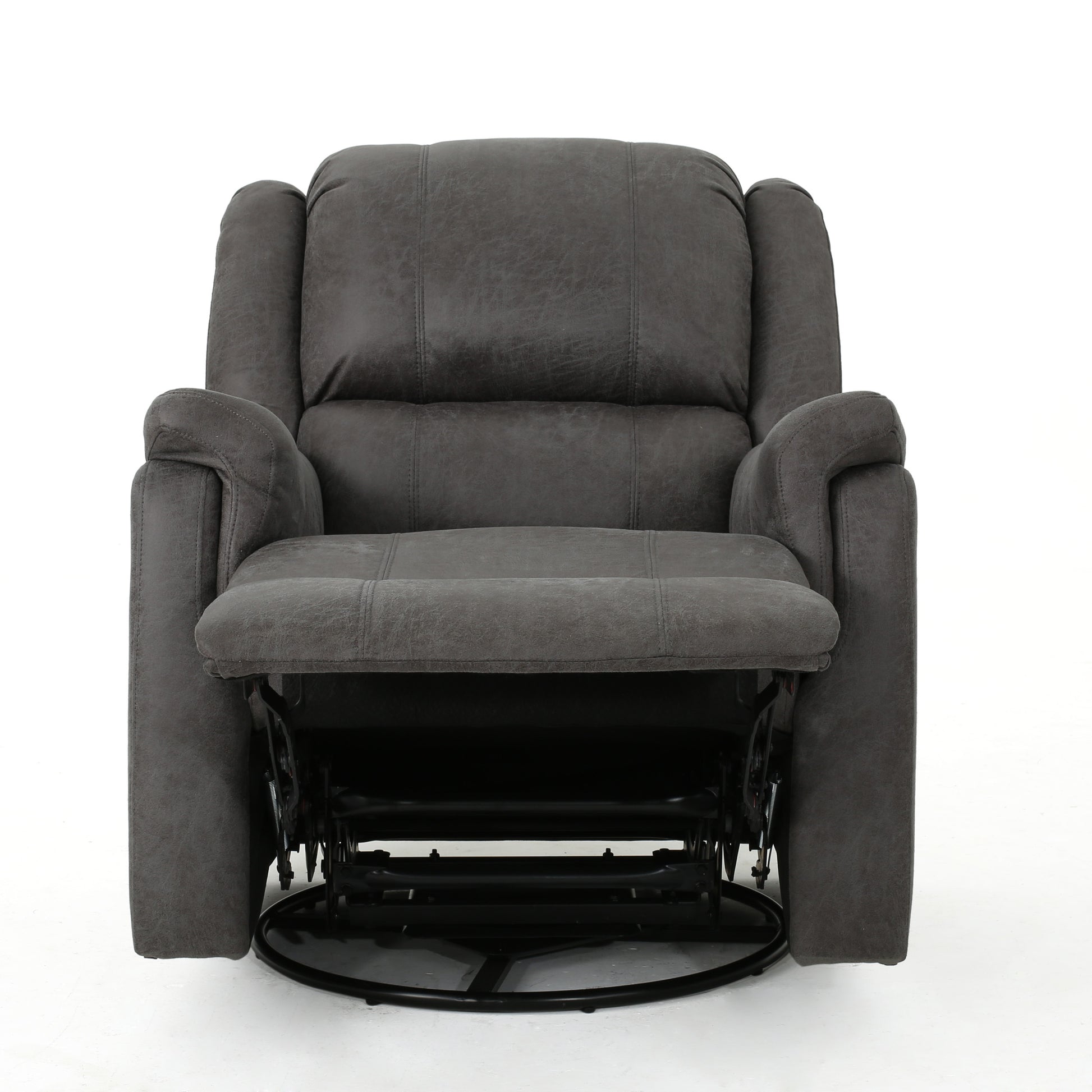 Glider Recliner With Swivel Slate Microfiber