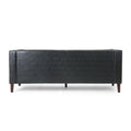 Mirod Comfy 3 Seat Sofa With Tufted Backmodern For Living Room Black Pu 3 Seat