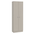 Virginia Double Door Storage Cabinet, Five Shelves White Kitchen Contemporary Melamine Engineered Wood