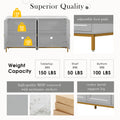 Modern Sideboard With Extra Large Storage Space With Metal Handles And Support Legs For Living Room And Dining Room Light Grey Light Gray Mdf
