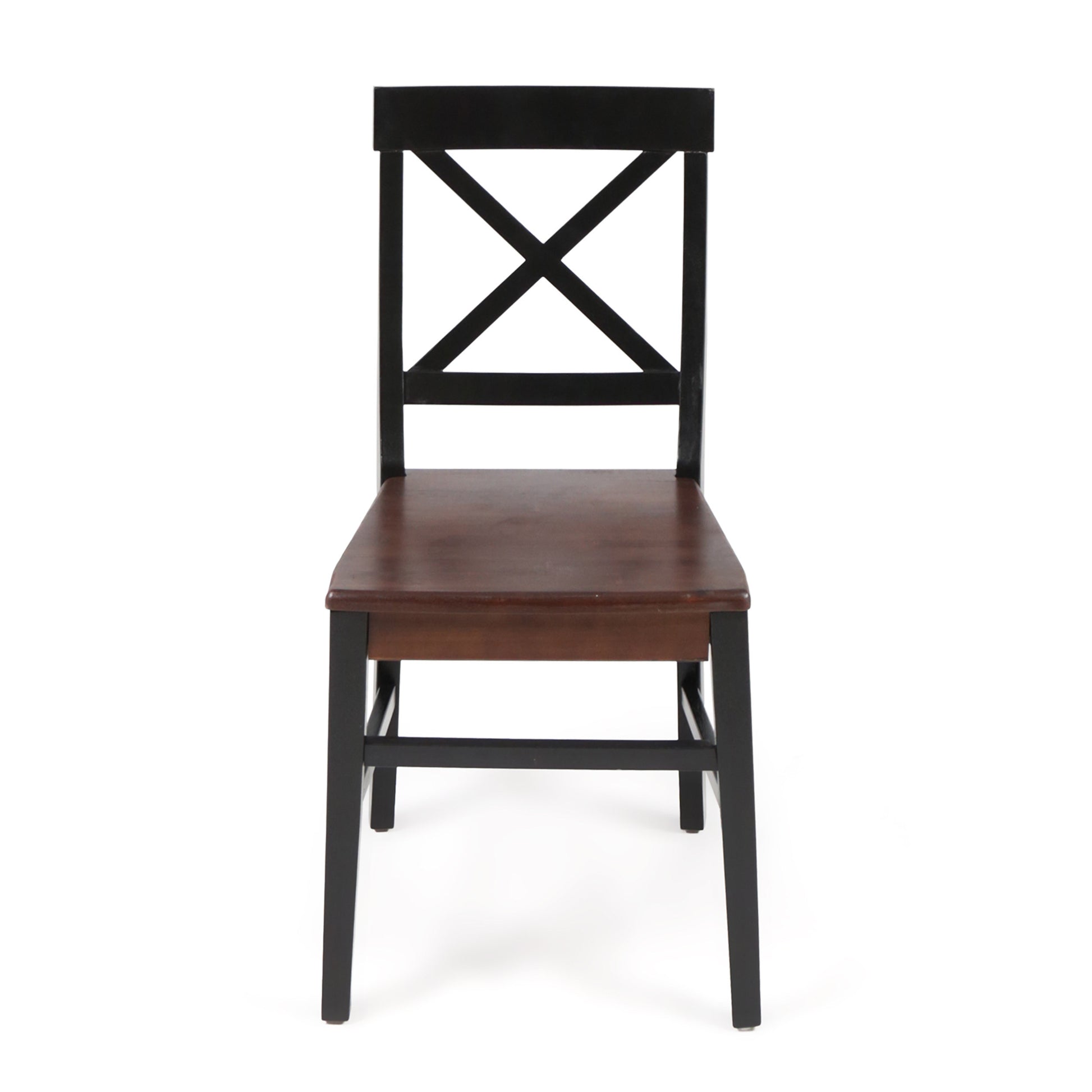 Roshan Farmhouse Acacia Wood Dining Chairs, Black Walnut Set Of 2 Black Acacia Wood