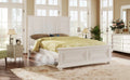 Traditional Town And Country Style Pinewood Vintage Queen Bed, White Queen White Pine