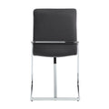 Grey And Chrome Side Chair With Metal Base Set Of 2 Solid Grey Silver Dining Room Modern Side Chair Solid Back Set Of 2 Fabric Metal