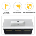 48 Inch Freestanding Bathroom Vanity With Resin Sink, With Soft Closing Door, Kd Package Black Chestnut 3 Bathroom Freestanding Modern Plywood