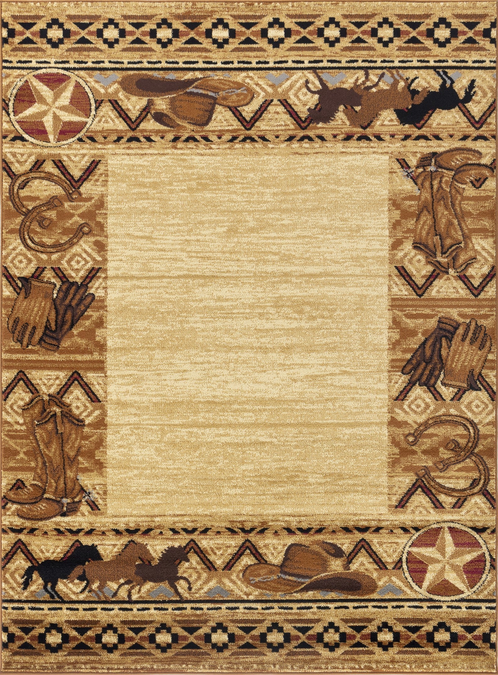 Tribes Gc Yls4011 Beige 2 Ft. 7 In. X 7 Ft. 3 In. Southwest Area Rug Beige Polypropylene