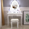 Vanity Desk And Stool Set, Vanity Mirror With Lights And Table Set, Small Vanity Table For Bedroom White Milk White Wood