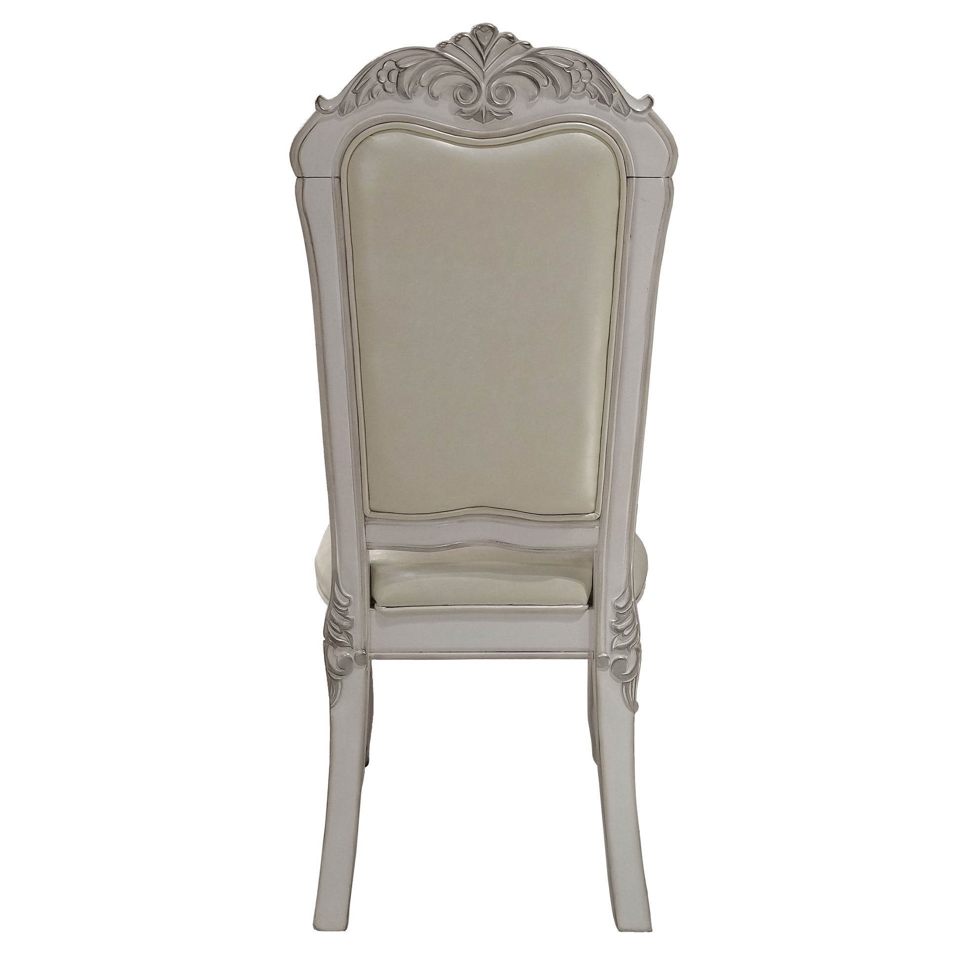 Ivory And Bone White Tufted Side Chair Set Of 2 Solid Ivory White Dining Room Side Chair Solid Back Set Of 2 Wood Fabric