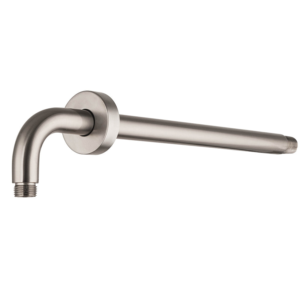 16" Shower Arm With Flange, Brushed Nickel Brushed Nickel Stainless Steel