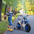 Aosom 12V Kids Motorcycle Dirt Bike Electric Battery Powered Ride On Toy Off Road Street Bike With Charging Battery, Training Wheels Blue Blue Plastic