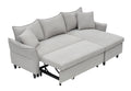 This 80 Inch Gray Corduroy L Shaped Sofa Comes With Two Small Throw Pillows That Can Be Converted Into A Sofa Bed For Storage Gray Corduroy 3 Seat