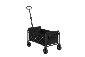Lightweight Portable Heavy Duty Folding Beach Wagons With Wheels Outdoor Utility Carts For Grocery, Camping, Shopping, Sports, Garden With Large Capacity Black Black Steel