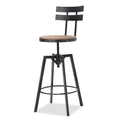 Metal Chair With Wooden Seat Antique Black Metal & Wood