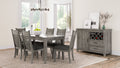 Rustic Gray Dining Table Two Storage Drawers And Leaf Gray Solid Wood Mdf