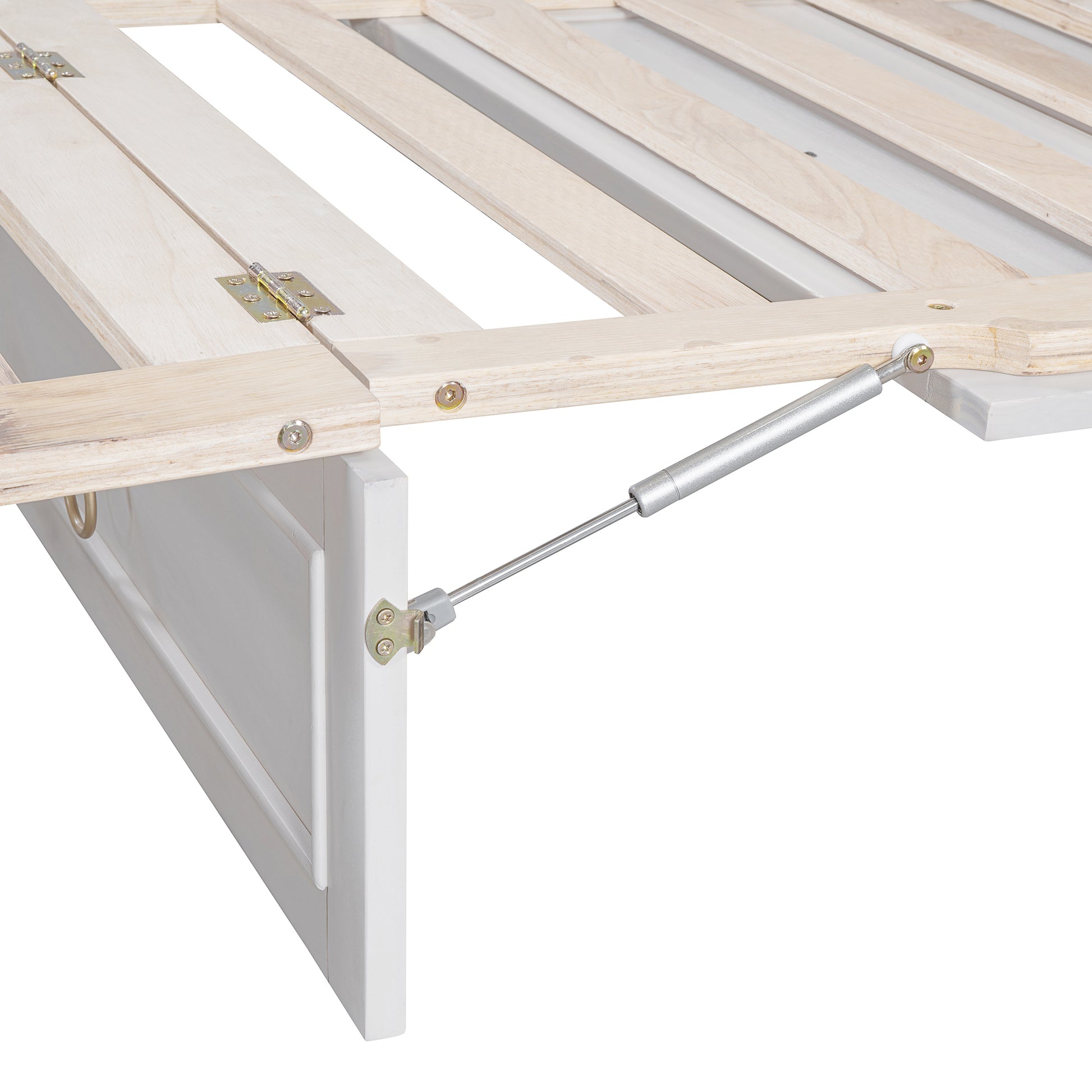 Queen Murphy Bed With Large Drawers,White Queen White Plywood