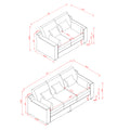 2 Pieces Sofa Couch 3 Seater And Loveseat With Pillows Polyester Upholstered Duck Down Filled Cushion Sofa Set For Living Room Apartment,Grey Grey Polyester Wood Primary Living Space Soft Cushion Back Foam Polyester 5 Seat