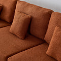 Luxury Modern U Shaped Sectional Sofa Couch, Large Modular Sherpa Fabric Couch For Living Room, High Density Foam, Comfortable, Easy Assembly, Perfect For Families And Entertaining Guests Orange Medium Soft Foam Sherpa 5 Seat