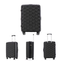 Pp Luggage Sets 3 Piece 20 24 28 , Expandable Carry On Luggage With Tsa Lock Airline Approved, Pp Materials Hard Shell And Lightweight Suitcase With Spinner Wheels Black Black Polypropylene