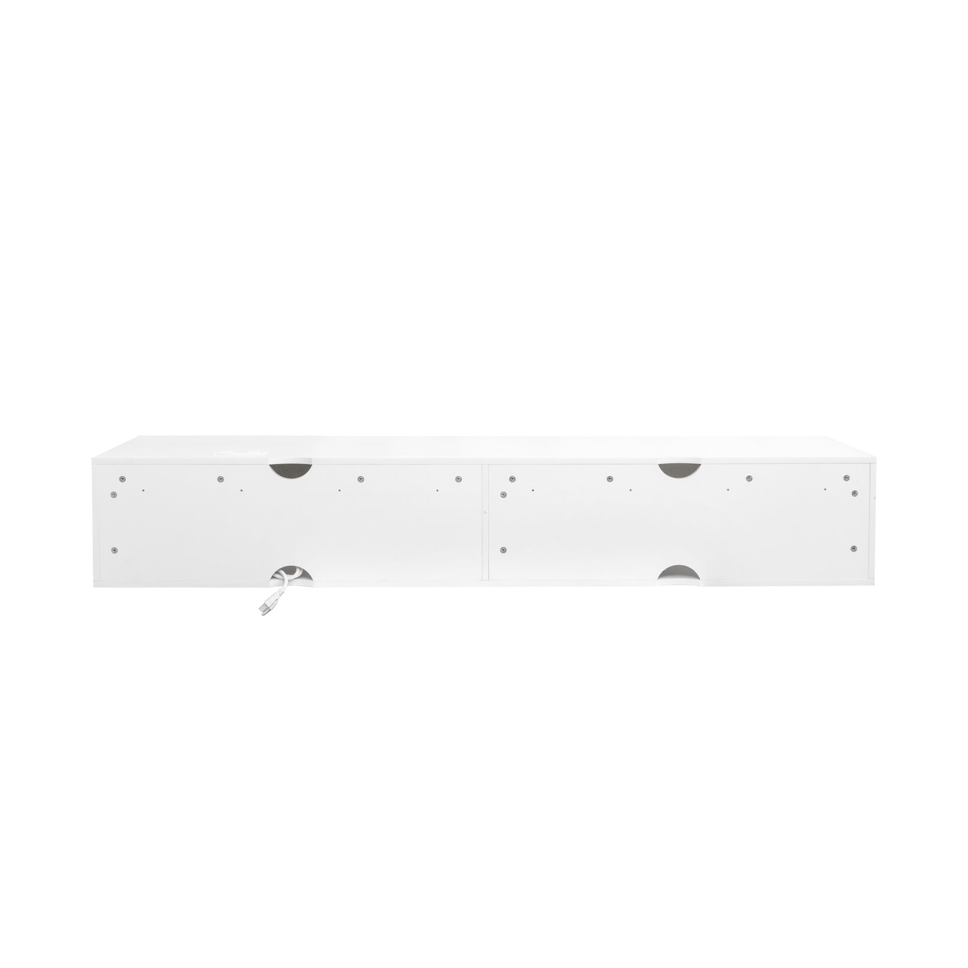 180 Wall Mounted Floating 80" Tv Stand With 20 Color Leds And Charging Station White 70 79 Inches Mdf