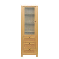 Rattan Door Bookshelf Display Case With Drawer Finish Open Storage Shelves Bookcase Oak Mdf