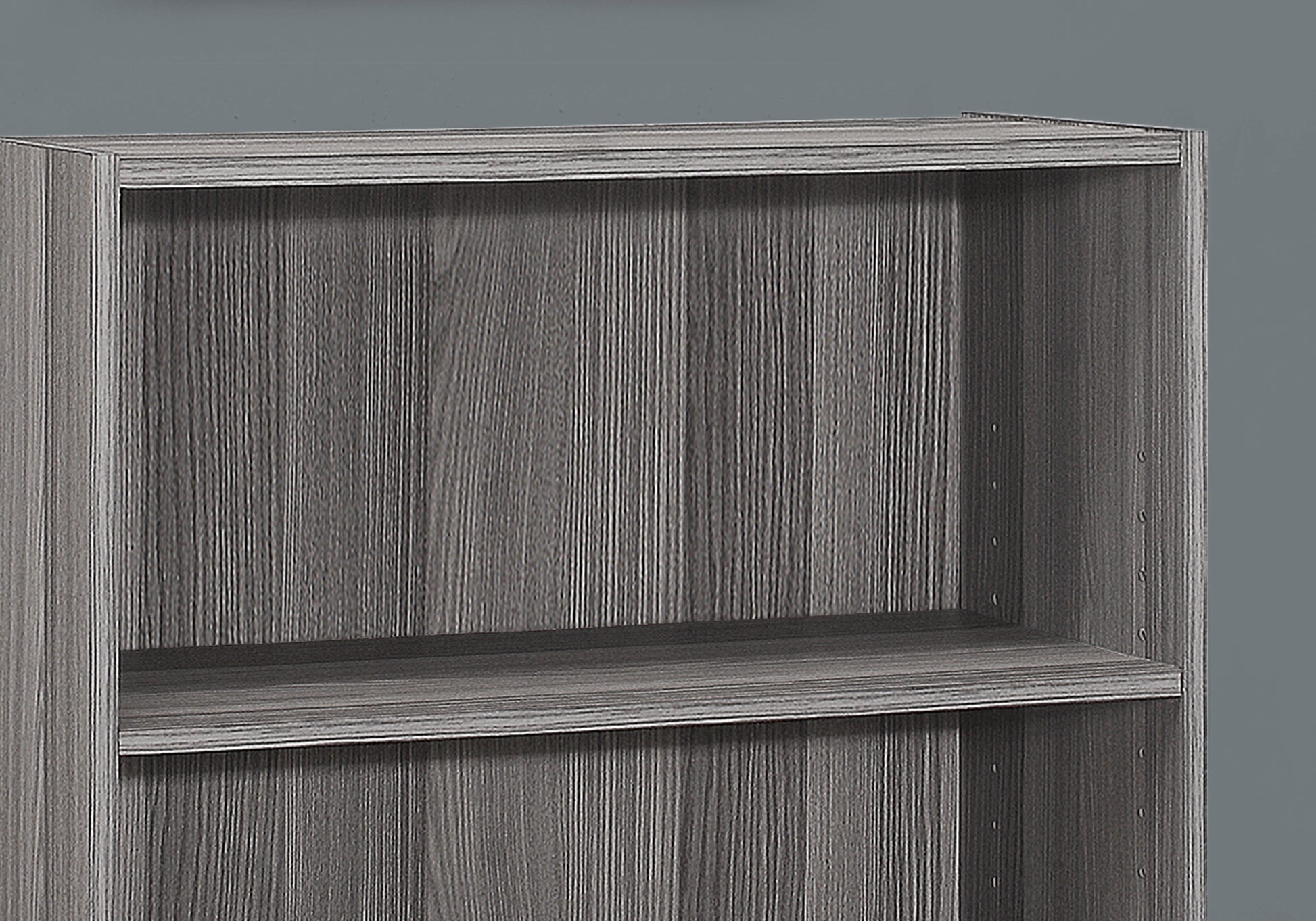 Bookshelf, Bookcase, 4 Tier, 36"H, Office, Bedroom, Grey Laminate, Transitional Grey Particle Board