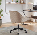 Velvet Office Desk Chair, Modern Home Desk Chair With Wheelsvanity Chairs For Living Room, Bedroom,Study Room Light Camel Foam Polyester Blend