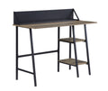 Garima Writing Desk, Rustic Oak & Black Finish Of00321 Black Mdf Metal