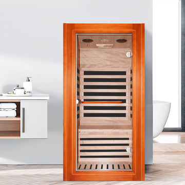 Infrared Sauna Room Single Room Natural Metal & Wood Solid Wood