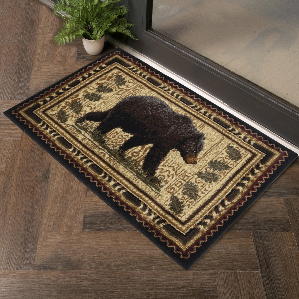 Nature'S Nest Gc Cbl3010 Black 5 Ft. 3 In. X 7 Ft. 3 In. Lodge Area Rug Black Polypropylene