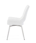 Jack Swivel White Dining Chair Kit Of 2 Solid Dining Room Rubberwood Solid Back Set Of 2 Polyurethane White Foam Wipe Clean Rectangular Modern Side Chair Metal & Wood Stainless Steel