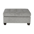 1Pc Ottoman Tufted Detail Taupe Microfiber Upholstered Modern Living Room Furniture Taupe Microfiber Primary Living Space Plywood,Solid Wood