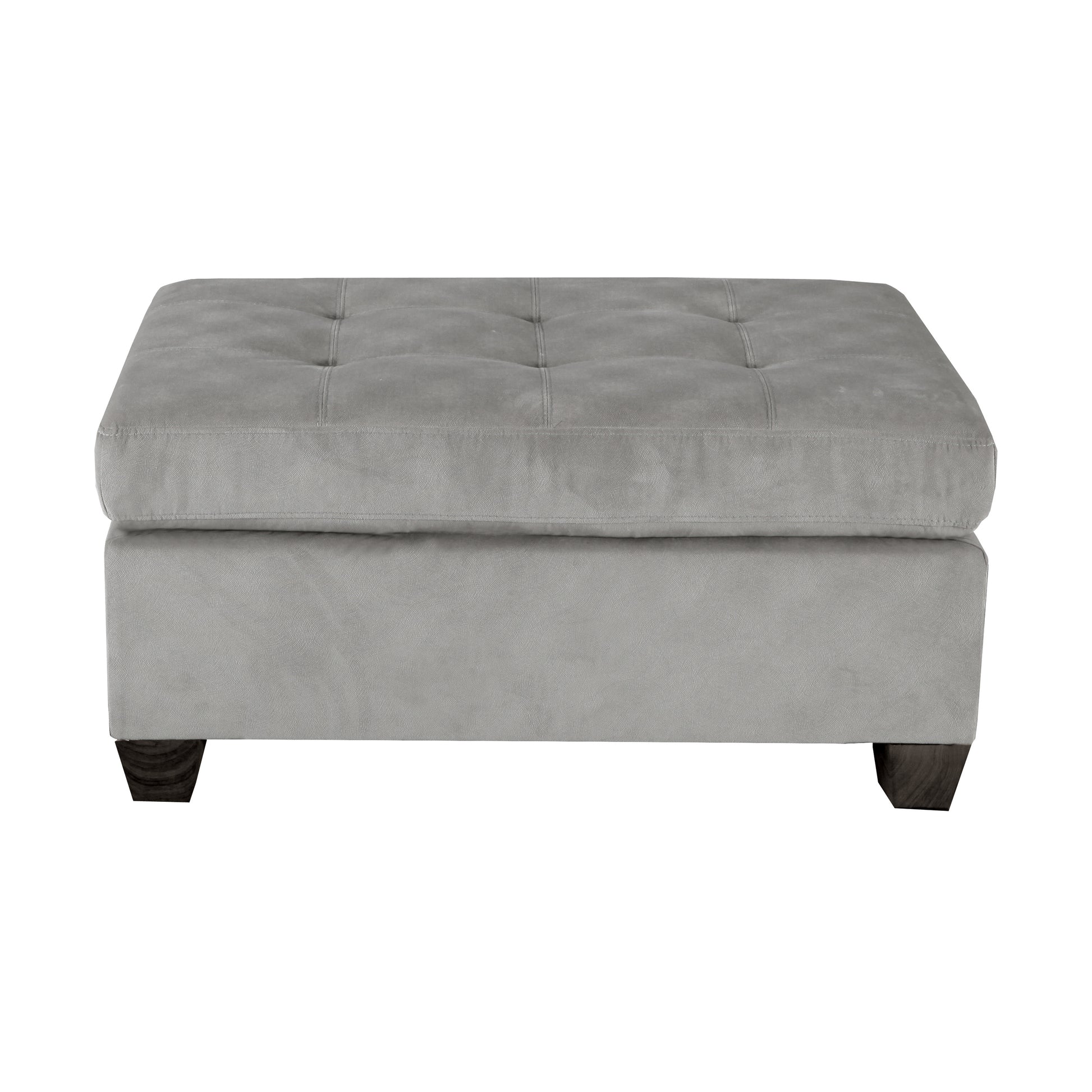 1Pc Ottoman Tufted Detail Taupe Microfiber Upholstered Modern Living Room Furniture Taupe Microfiber Primary Living Space Plywood,Solid Wood