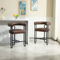 Coolmore Bar Stools Set Of 1, Modern Bar Stool With Back, Black Metal Frames, Upholstered Bar Stools For Kitchen Island, Pub, Club Dark Brown Pu Dark Brown Primary Living Space Foam Pu