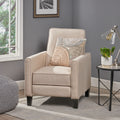 Light Beige Linen Push Back Chair For Elegant Home D Cor Light Beige Fabric