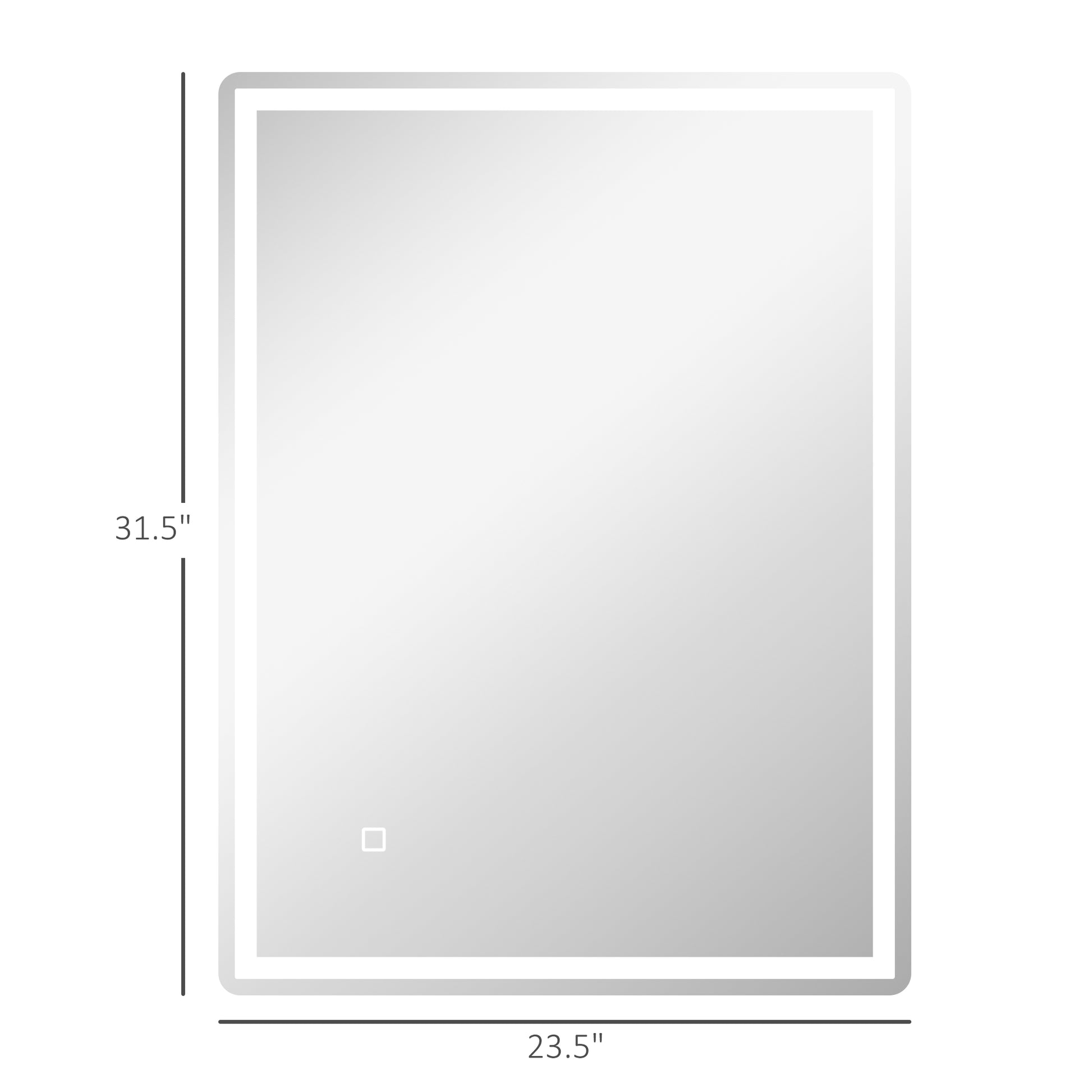 Homcom 32" X 24" Dimmable Bathroom Mirror With Lights, 3 Colors & Defogging Silver Tempered Glass