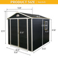 6X8Ft Resin Outdoor Storage Shed Kit Perfect To Store Patio Furniture,Black Black Polypropylene